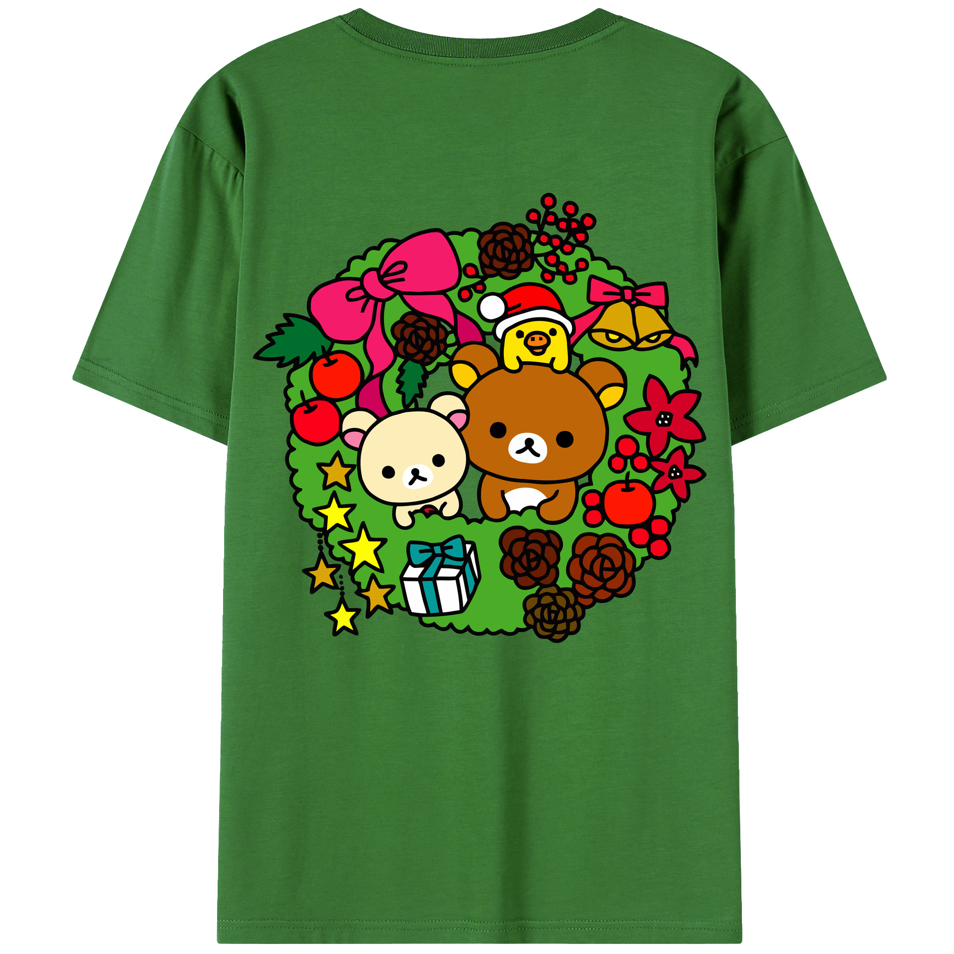 （画像用） リラックマ リラックマ キイロイトリ Rilakkuma Korilakkuma Kiiroitori レディース半袖Tシャツ(バックプリント)